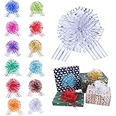 12 Pieces Mixed Color Pull Bow Wrapping Pull Bow Ribbon Pull Bows for Wedding Baskets,6 Inches Diameter Gift Bows, Large Bows for Presents (Style4, 12Pcs)