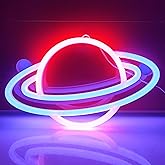 JYWJ Double Sided Neon Signs,USB or 3-AA Battery Powered Neon Light,LED Desktop Wall Decoration,Various Parties,Decoration Of Business Premises(Planet)