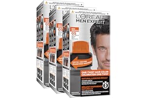 L'Oréal Paris Men Expert One Twist Hair Dye, Light Medium Brown Hair Dye, Quick Grey Coverage & Natural-looking Results in 5 