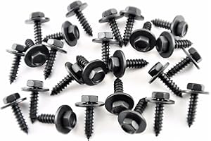 Retro-Motive for Mopar Black Hex Head Trim Screws- M4.2mm x 16mm Long- 7mm Hex- Qty.25- #223