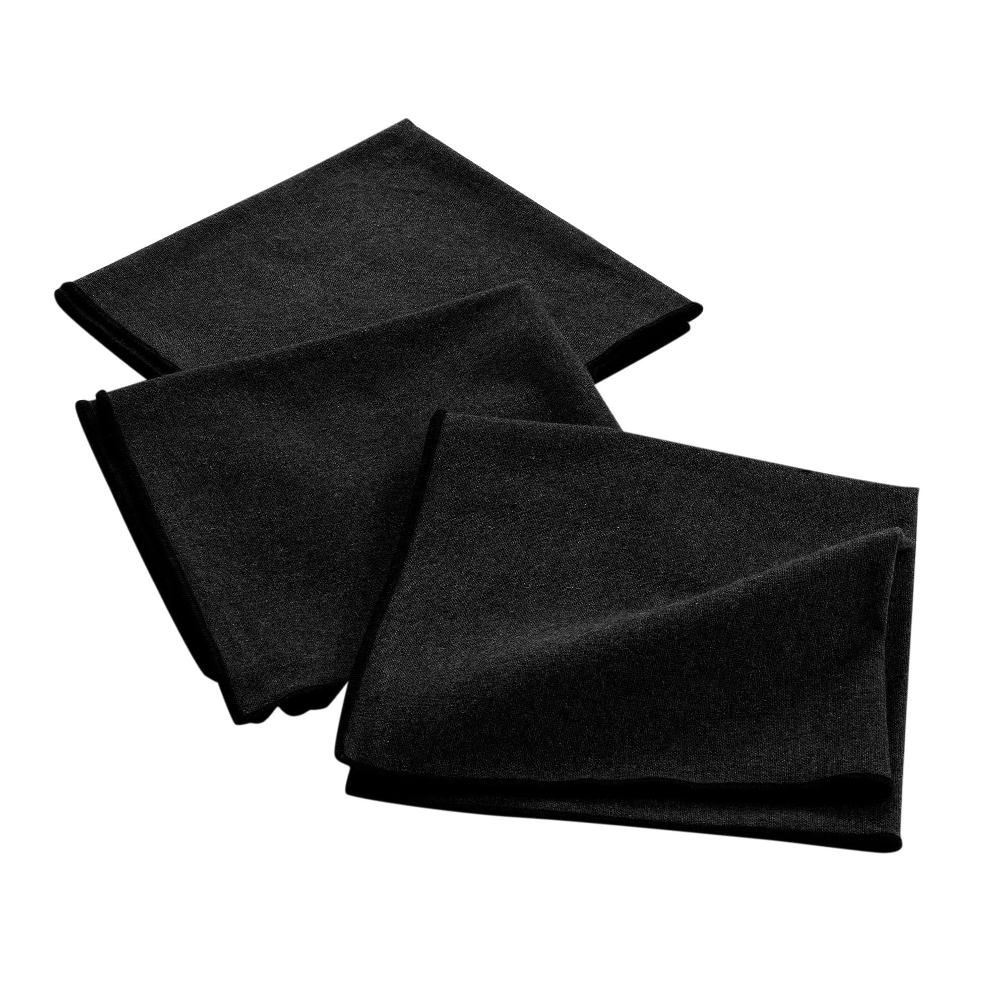 3 Napkins (40 x 40 cm) Mistraline Black, Recycled Cotton
