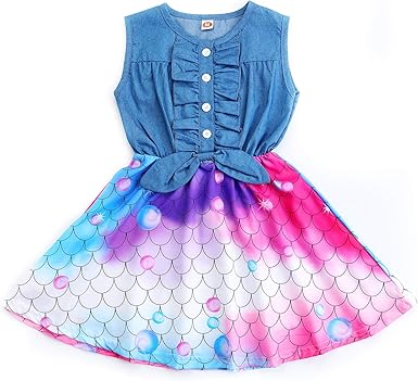 denim dress with flowers