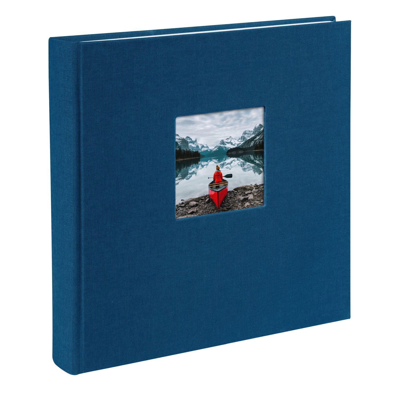 Goldbuch photo album with cut-out, Bella Vista, 25 x 25 cm, 60 white pages with glassine dividers, linen, blue, 24895