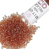 Miyuki Delica Seed Beads – Size 11/0 (1.6 mm), DB0121, Dark Topaz Gold Luster, 7.2 g, Approx. 1440 Beads, Made in Japan