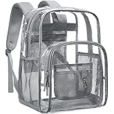 PACKISM Clear Backpack - 17 inch Heavy Duty Clear Backpacks for School, Large Transparent Bookbag for Students (Age 12+)