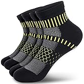 IRAMY Ankle Compression Socks for Men Women Cushioned Running Athletic Socks Plantar Fasciitis Relief 2/4/6 Pairs