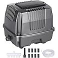 Jesskit Linear Air Pump AP-60 Pond Aerator, Septic Air Pump 950GPH, Hydroponic Air Pump, Koi Pond Air Pump with Splitter and 8 Air Stones, Fit for Pond, Waste Treatment, Fish Farm, Aquariums