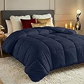 Utopia Bedding Comforters King Size, All Season Duvet Insert, Down Alternative Box Stitched Bed Comforter with Corner Tabs, Machine Washable (Navy)