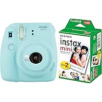 Fujifilm Instax Mini 9 Instant Camera (Ice Blue) with Film (20 Shots)