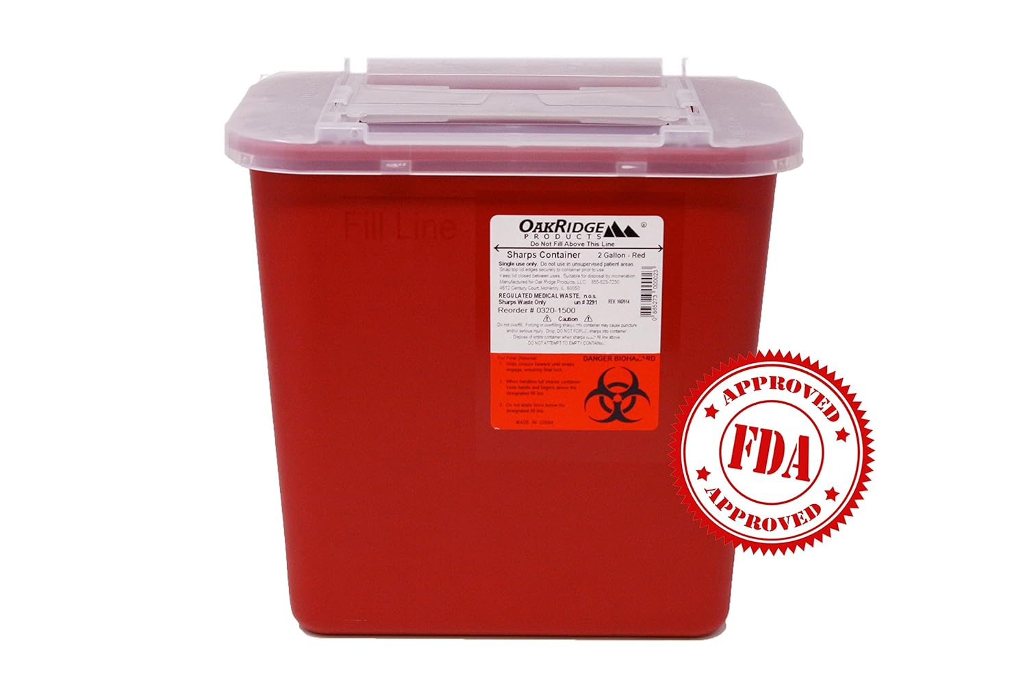 Oakridge 2 Gallon Sharps Disposal Containers (3 Count) | Large Size: Industrial & Scientific