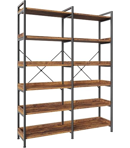 Amazon.com: Seventable Bookshelf 6 Tier with 4 Hooks, 67