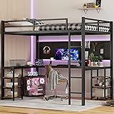 Full XL Loft Bed with Desk and Storage