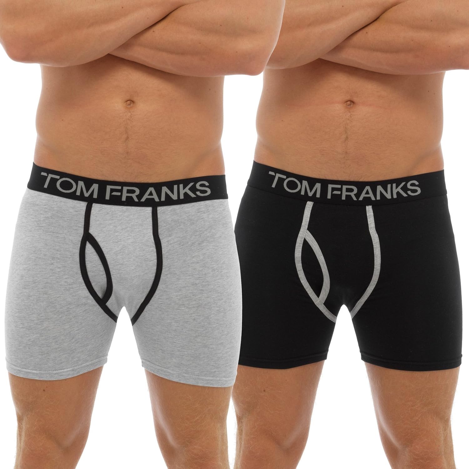 Mens 2 Pk Keyhole Trunks Black Grey Stretch Underwear Pants Briefs