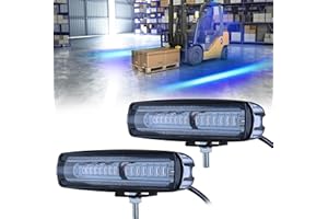 eTzone LED Forklift Light 2 Pack Warehouse Warning Truck Safety Blue Zone Warning Lights (30W, DC 12-80V)