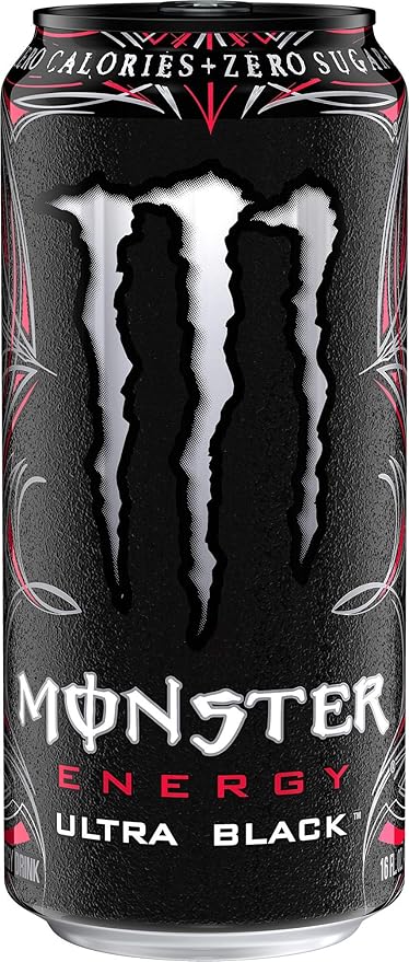 Amazon Com Monster Energy Ultra Black Sugar Free Energy Drink 16 Ounce Pack Of 24 Grocery Gourmet Food