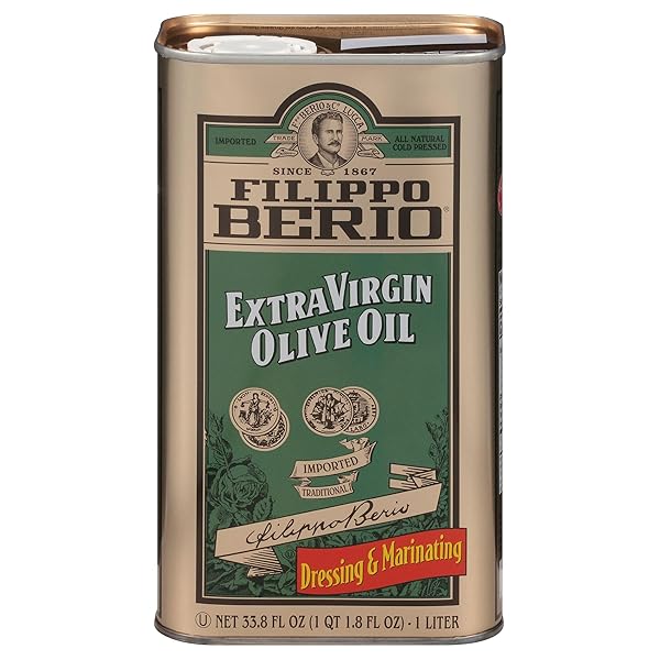 FILIPPO BERIO COLD PRESSED EXTRA VIRGIN OLIVE OIL, 1 LITER TIN (33.8 OUNCE)