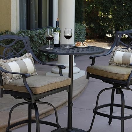 Amazon Com Darlee Ten Star 3 Piece Cast Aluminum Patio Bar Set