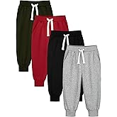 HXP 4 Pack Toddler Boys Sweatpants Pure Cotton Toddler Sweatpants Boys Kids Joggers Pants with Pocket Drawstring