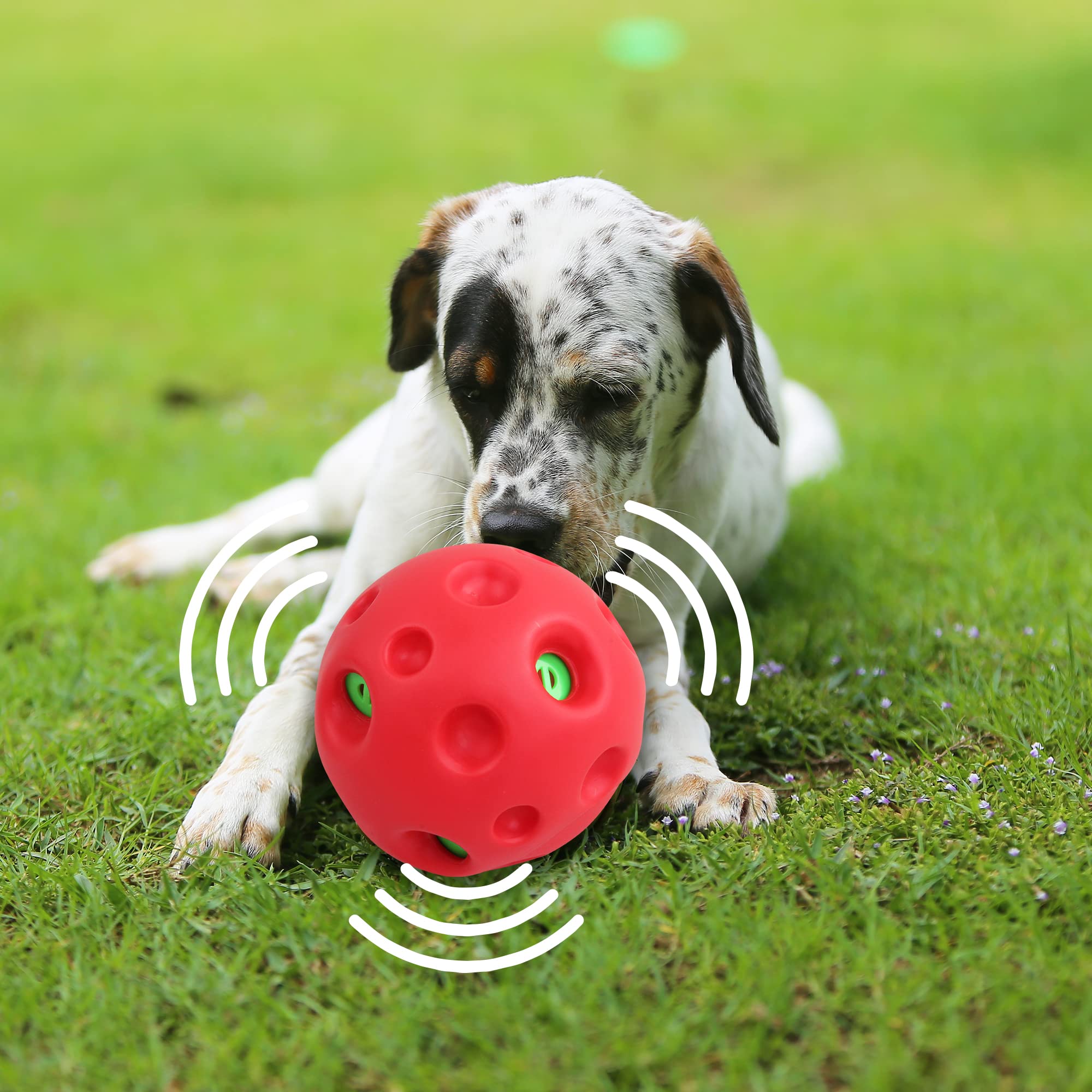 Dog Giggle Toy Pet Playing Wobble Ball With Sound, Zip-zip Ball