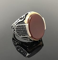KAR New 925K Sterling Silver Red Agate
