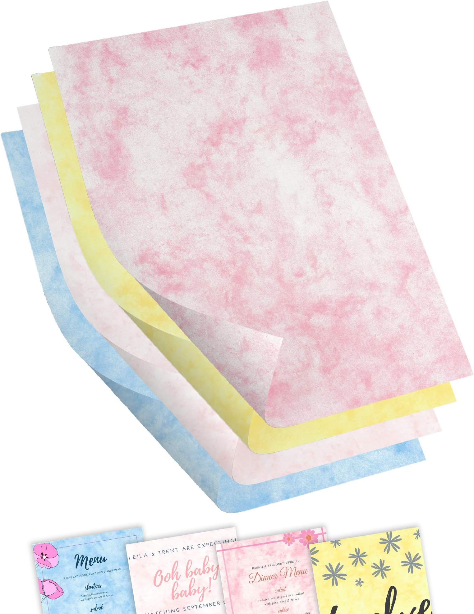 Thick Marble Paper - Rainbow Selection - 100 Sheets