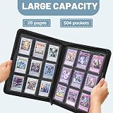 Lictin 504 Pockets 9 Pocket Card Binder PU Leather 28-Page Zipper Case Organizer view 2