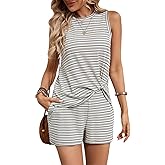 BARASA Women's 2 Piece Short Sets Knit Beach Vacation Matching Sets Travel Outfits Summer Lounge Sets D642