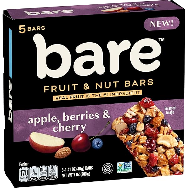 BARE FRUIT & NUT BARS, APPLE, BERRIES &...