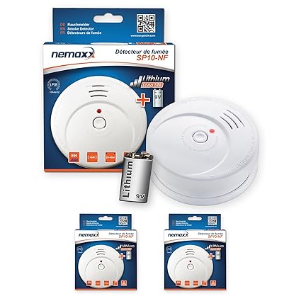 Nemaxx SP10-NF - 2X Detector de Humo, Pila de Litio Larga duración de