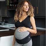 BABYGO 2 in 1 Pregnancy Belly Band Support Black XL with Book of Exercises view 9