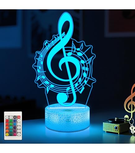 Amazon.com: OkiyiD Music Note Gifts for Girls, 3D Illusion Lamp