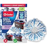 O-Cedar Genuine RinseClean Deep Clean Spin Mop Head Replacement (1-Pack) | 40% More Cleaning Power | Microfiber Refill | Machine Washable | Compatible with O-Cedar EasyWring RinseClean Spin Mop System