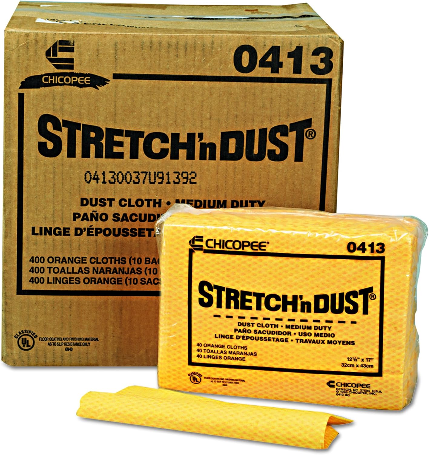 Chicopee 0413 Masslinn Stretch'n Dust Cloth, 12.6" Width x 17" Length