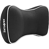 Samsonite Car Neck Pillow, Soft Memory Foam Headrest Pillow for Driving, Ergonomic Car Seat Headrest Cushion with Adjustable Strap, Breathable & Removable Cover, Neck Pain Relief, Black