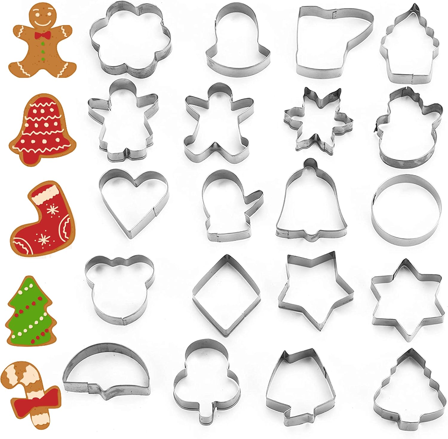 TK Gruppe Timo Klingler 20er Ausstechform Set - für Backen Weihnachten & Xmas - Steckform & Keksausstecher & Plätzchenausstecher & Ausstecher (20x)