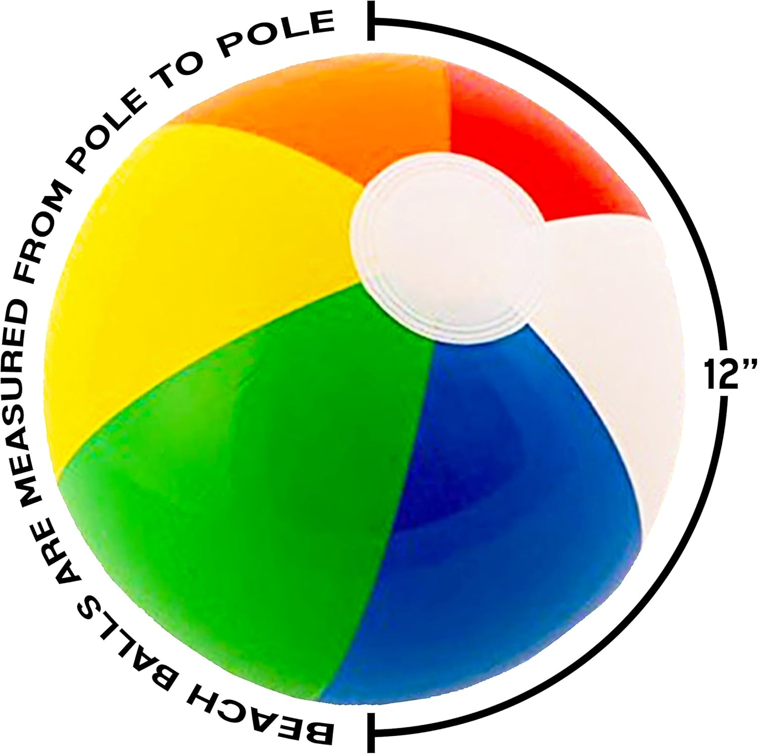 12" Rainbow Colored Party Pack Inflatable Beach Balls - Beach Pool Party Toys (12 Pack): Sports & Outdoors