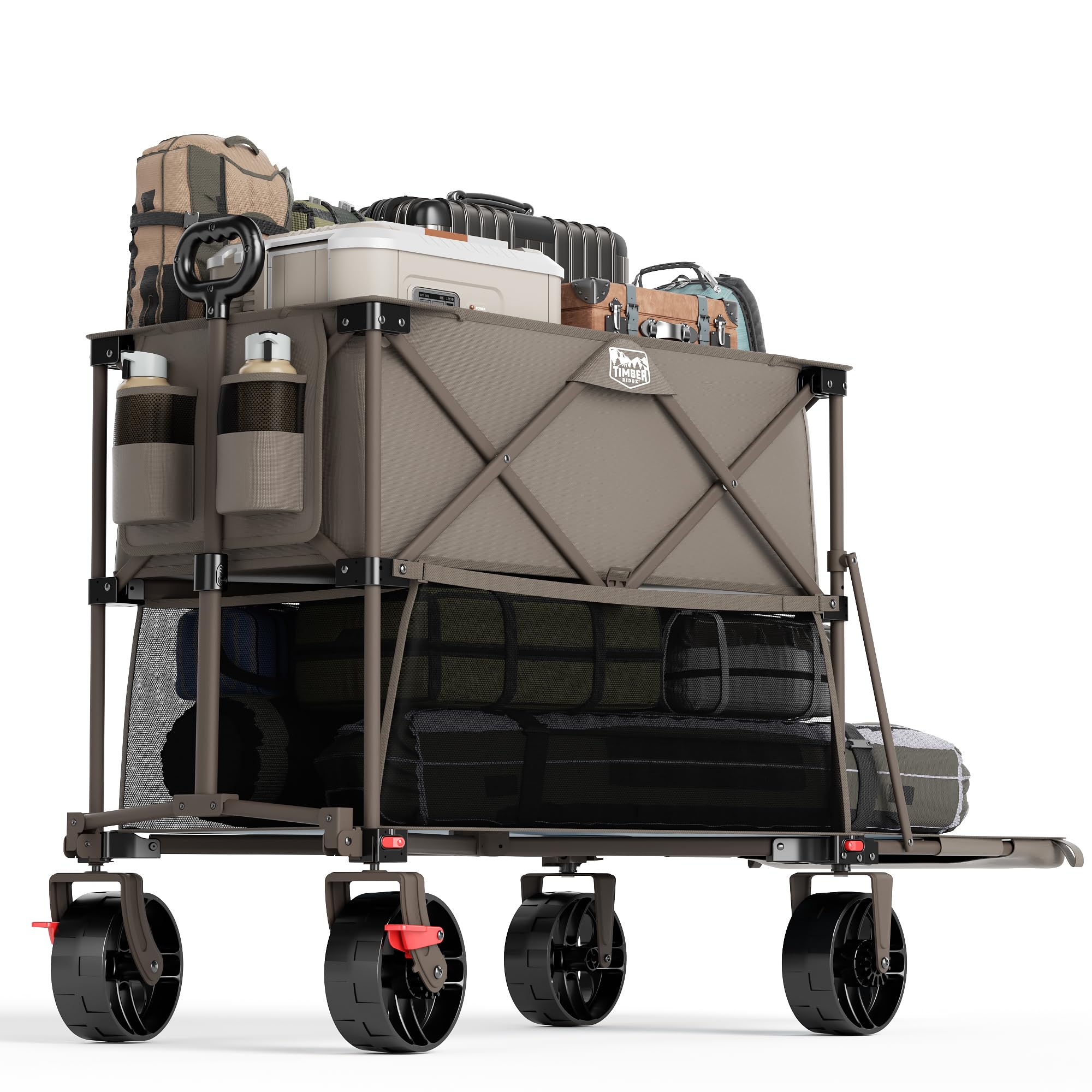 Timber Ridge Wagon Parts TIMBER RIDGE 400L Large Capacity Folding Double Decker Wagon with ...