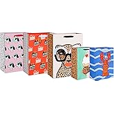 American Greetings Gift Bags for All Occasions- Designed by Bouffants & Broken Hearts (5-Count, 2 Medium 10" and 3 Large 12.75")