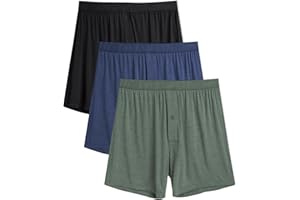 DAVID ARCHY Mens Boxers Soft Rayon Made from Bamboo Boxers for Men Pack Loose Underwear Cooling Mens Boxer Shorts