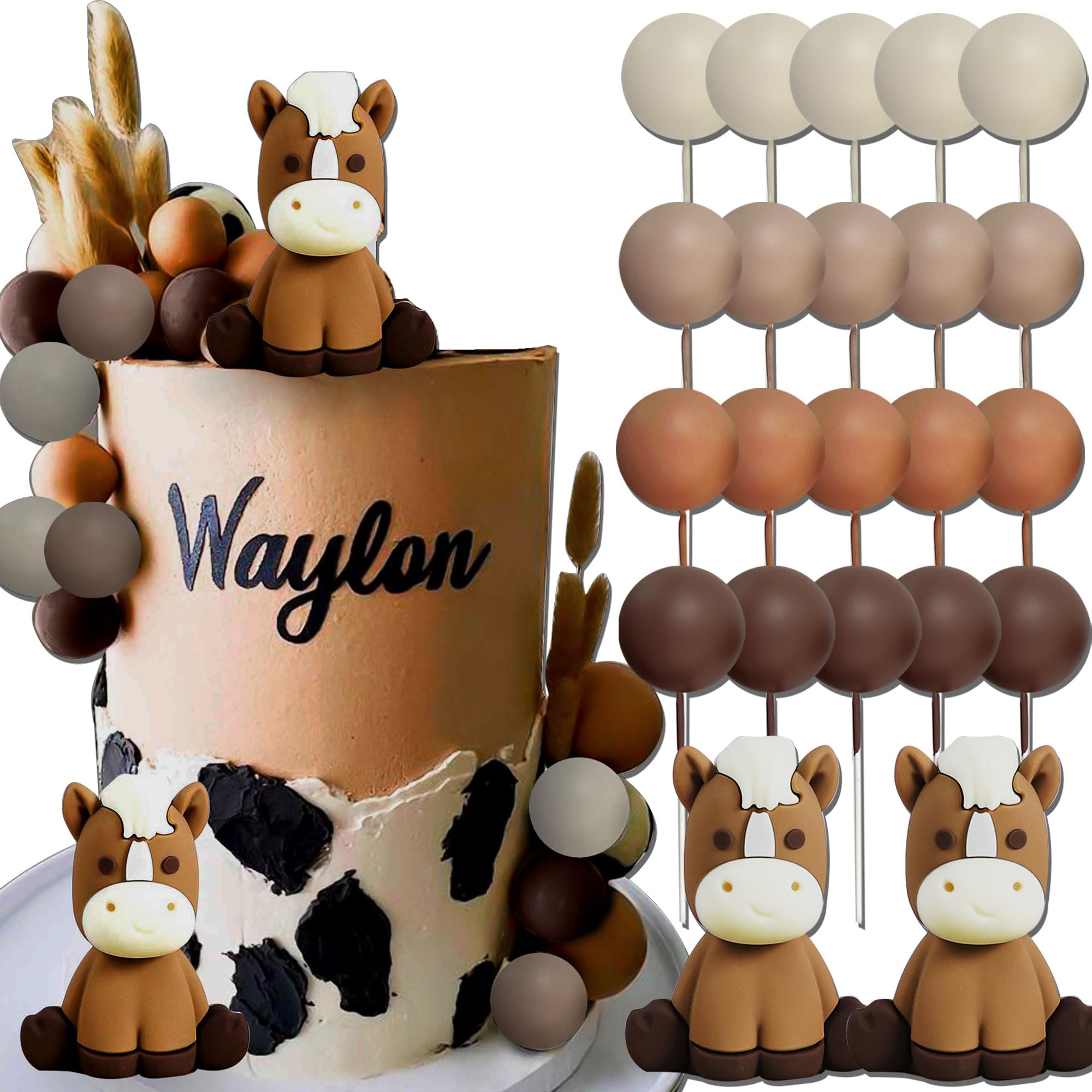 JeVenis Cowboy Cake Topper Horse Cake Decorations Western Cake Toppers Cowboy Cake Decorations My First Rodeo Cake Topper for Western Cowboy Cowgirl Rodeo Party