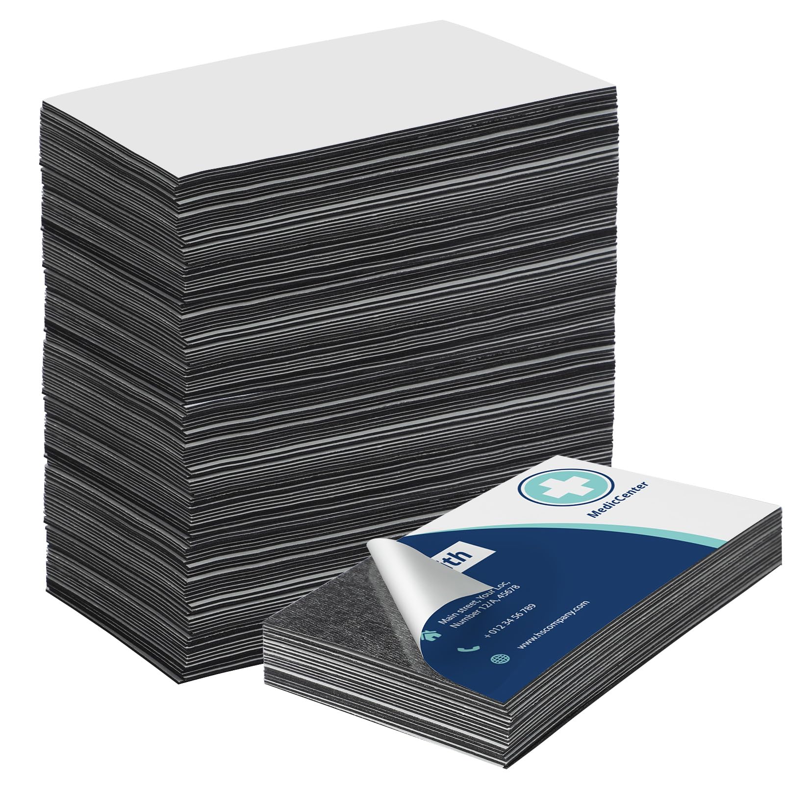 Photo 1 of MaxGear Business Card Magnets Peel and Stick, Custom Magnetic Business Cards, Personalized Magnets for Refrigerator, Custom Fridge Magnet, Adhesive Magnet, 3.5" x 2" Magnetic Cards 50 Pack