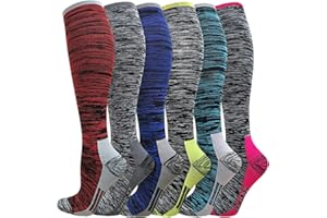 Hi Clasmix Graduated Medical Compression Socks for Women&Men Circulation Recovery-Knee High Supports Running Socks