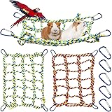 2 Pieces Bird Rope Net Hamster Rat Rope Net Small Animal Rope Net Pet Bird Climbing Ladder Rope Bridge Rat Ferret Activity To