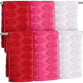 Frienda 6 Pcs Valentine's Day Hand Towels for Bathroom 100% Cotton Bath Towel Red Pink White Lips Jacquard Decorative Absorbent Bath Towel for Drying Cleaning Cooking,12.4 x 28.3''