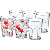 Amazing Abby Affinity - 14-Ounce Clear Plastic Tumblers (Set of 6), Stackable, BPA-Free, Shatter-Proof, Dishwasher-Safe