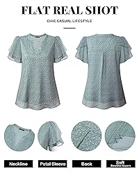Lotusmile Floral Tops - Dressy & Casual Chiffon