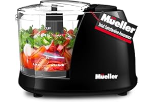 MUELLER HOME Mueller Mini Food Processor, Electric Food Chopper, 1.5-cup Meat Grinder, Mix, Chop, Mince and Blend Vegetables, Fruits, Nuts, Meats, Stainless Steel Blade, Black