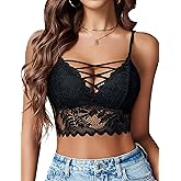 Avidlove Bralettes for Women V Neck Lace Camisole Y2K Tank Top Strappy Cami Unpadded Bra Lingerie Crop Tops Outfits