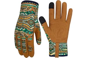 MERTURN Leather Gardening Gloves for Women Thorn Proof Garden Gloves Touch Screen Working Gloves Gifts,M