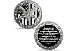 YGLLSSY Thin Gray Line Police Challenge Coin Correctional Officer Eagle Prayer Coin Thank You for Your Service Law Enforcement Appreciation Coin – Prayer for Safety and Duty